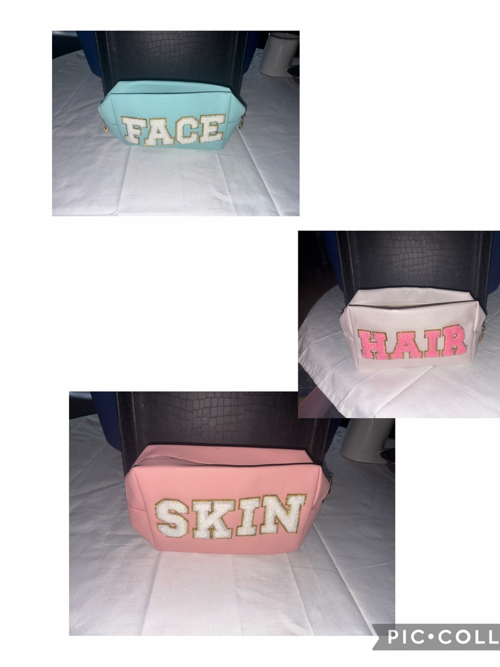 LOT OF 3 LIKE NEW MAKEUP BAGS - HAIR SKIN FACE